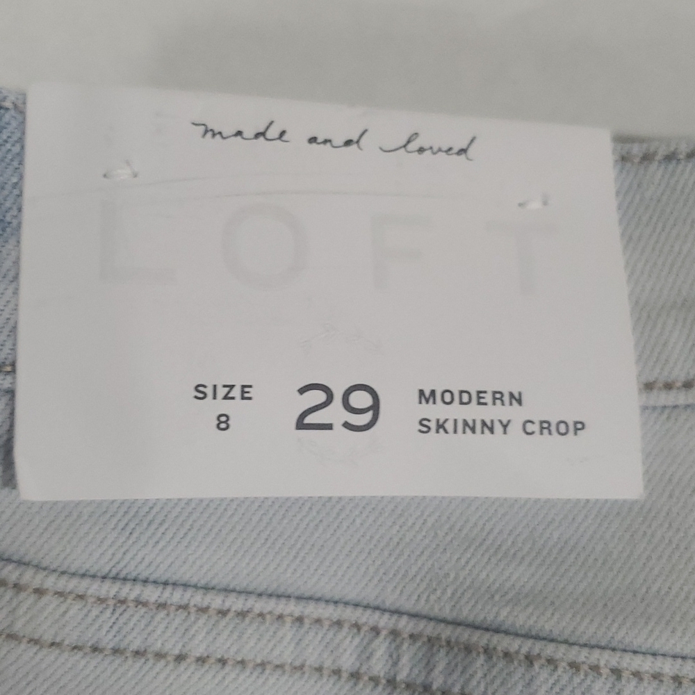NWT LOFT Modern Skinny Crop Jeans Size 8 - Picture 2 of 6